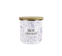 Purely Home Wild Rabbits Hot Chocolate Canister - Lilac Wildlife & Animals Kitchen Gifts - Medium Metal/enamel Storage Container 600Ml