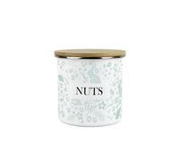 Purely Home Wild Rabbits Nuts Canister - Green Metal Enamel Medium Sized Kitchen Food Storage Container