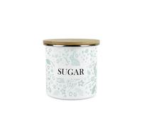 Purely Home Wild Rabbits Sugar Canister - Green Metal Enamel Medium Sized Kitchen Food Storage Container