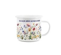 Purely Home Wildflower Enamel Mug - You Belong Among The Wildflowers Novelty Durable Hot Drinks Outdoor Cup For Travel, Picnics, & Hiking