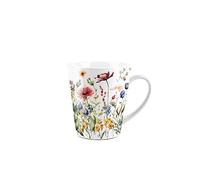 Purely Home Wildflower Floral Mug - Small Latte Mug White Ceramic Tea/Coffee Present Gift for Nature Lovers
