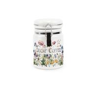 Purely Home Wildflowers Decaf Coffee Ceramic Storage Canister - Floral Meadow Ceramic Kitchen Food Storage Container with Clip Lid 400ml (13.5cm x 8.5cm)