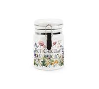 Purely Home Wildflowers Hot Chocolate Ceramic Canister - Floral Meadow Ceramic Kitchen Storage Container With Clip Lid 400Ml