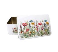 Purely Home Wildflowers Storage Tin - Metal Storage Container For Home/baking Gifts For Her 195 X 125 X 75mm