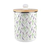 Purely Home Wispy Lavender Food Waste Caddy - Metal 2L Decorative Kitchen Compost Bin