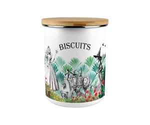 Purely Home Wizard of Oz Biscuit Tin - Wicked Witch & Dorothy Emerald City 2.7L Extra-Large Enamel Kitchen Storage Canister, Book Themed Gifts