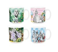 Purely Home Wizard of Oz Mugs Set - Emerald City Wicked Witch Dorothy Ceramic Tea/Coffee Cup Gifts for Book Lovers Set of 4