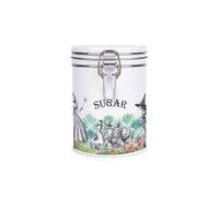 Purely Home Wizard of Oz Sugar Canister - White Metal Clip Lid Kitchen Storage Jar/Container Gift 700ml (13cm x 9.5cm)