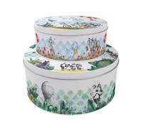 Purely Home Wizard Of Oz Tales Novelty Cake Tins Set - Storybook Themed Nesting Round Large & Medium Metal Storage Containers Baking Gifts