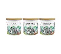Purely Home Wizard of Oz Tea Coffee Sugar Canister Set - Wicked Witch & Dorothy Emerald City Gifts - 1.2L Large Enamel Kitchen Storage Containers