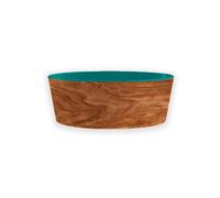 Purely Home Wood Effect Teal Melamine Pet Bowl - Medium Food Bowl For Dogs