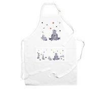 Purely Home Woodland Rabbits Apron - Forest Animals & Autumn Leaves - Cooking & Baking Gift Adjustable Neck/waist Ties - Large Front Pocket