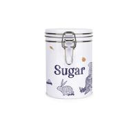 Purely Home Woodland Rabbits Sugar Canister - White Metal Clip Lid Kitchen Food Storage Jar/container 700Ml (13Cm X 9.5Cm)