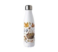 Purely Home Woodland Stainless Steel Water Bottle - Forest & Nature Presents - Double Walled 500ml Metal Hot/Cold Drinks Bottle Outdoor Gifts