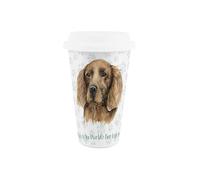 Purely Home World's Best Irish Setter Dog Ceramic Travel Mug - Novelty Gifts for Dog Mums - Reusable Silicone Lid Double-Walled Insulated Hot/Cold Drinks Tea Coffee Cup