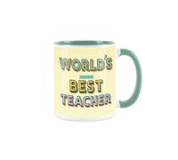 Purely Home Worlds Best Teacher Mug - Turquoise Coffee Tea Present Teacher Lecturer School Gift