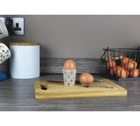 Purely Home Wreath Animals Ceramic Egg Cups - Woodland Themed Kitchen Gift Box Set Of 4