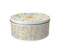Purely Home Yellow Daisies Large Cake Tin - Pretty Floral Kitchen Gifts For Her - Round Metal Storage Container For Baking 23 X 10Cm