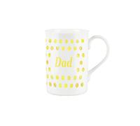 Purely Home Yellow Polka Dots Spots Dad Mug - Fine Bone China Gift/Present Mug for Dad