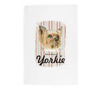 Purely Home Yorkie Tea Towel - Novelty Dog Themed Gift Kitchen Linen/dish Cloth