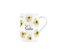 Purely Home You are My Sunshine - Anniversary Romantic Mug Sunflowers - Bone China Style White Mug Coffee Tea Present Love Gift