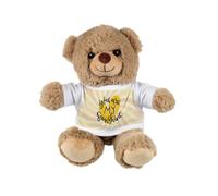 Purely Home You Are My Sunshine Teddy Bear - Small Plush Toy Valentines Day Couples Gift - Light Brown Stuffed Animal with Yellow T-Shirt