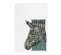 Purely Home Zebra Tea Towel - Painted Artwork Safari Gifts For Animal Lovers - Panama Cotton Kitchen Dish Towel/drying Cloth - 67Cm X 45Cm