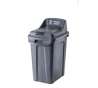 Purely Kind 50 Litre Black Closed-Lid Recycling Bin - General Waste Bin - Colour Coded Waste Bins