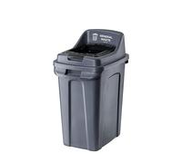 Purely Kind 50 Litre Black Open-Lid Recycling Bin - General Waste Recycling Bin - Colour Coded Waste Bins
