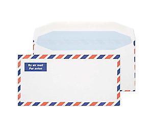 Purely Mailing Bag DL Gummed 110 x 220 mm Plain 80 gsm White Pack of 1000