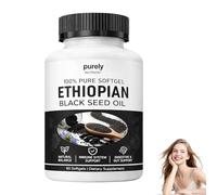 Purely Nutrient Ethiopian Black Seed Oil, Purely Ethiopian Black Seed Oils, 60 Double Premium Black Seed Oil Organic Cold Pressed, Natural Ingredients, for Men and Women (1 Bottle)