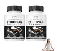 Purely Nutrient Ethiopian Black Seed Oil, Purely Ethiopian Black Seed Oils, 60 Double Premium Black Seed Oil Organic Cold Pressed, Natural Ingredients, for Men and Women (2 Bottle)