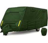 Purely Outdoors CoverPRO Caravan Cover Premium Breathable 4-Ply With Free Hitch Cover | Ultimate Outdoor All-Weather Caravan Storage Cover (Green, 19-21ft (8ft Wide))