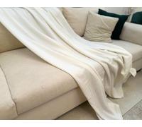 Purely Panache Fleece Blanket Sofa Throw Grey 150x210 cm - Fluffy Soft Warm Microfiber Blanket for Sofa, Couch & Bed - Lightweight All-Season Decorative Throw (Cream)