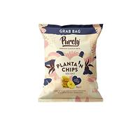 Purely Plantain Chips - Low Fat Plantain Crisps - Gluten Free Snacks - Healthy Alternative Snack Multipack - Vegan, Nutritious & All Natural - Sea Salt - 28g x 20 Pack