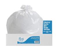 Purely Smile Square Bin Liners - Ultra Durable & Tear-Resistant White Bin Bags - Durable & Tear-Resistant Bin Liners for Household & Office Use - Heavy Duty Box of 500