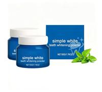 Purely White Deluxe Powder, Natural Teeth Whitening Powder, Freshen Breath Gentle Oral Care Cleansing, Gentle Smiles Dental Care Dust, Reduce Tooth Stains, Smoke Stains & Tartar，2Pcs