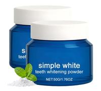 Purely White Deluxe Teeth Whitening Powder - 50g Nano Hydroxyapatite Whitening Blend with Mint, Gentle Daily Teeth Cleaning for Sensitive Teeth, Fresh Breath & Enamel Care, 2Pack
