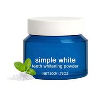 Purely White Deluxe Teeth Whitening Powder - 50g Nano Hydroxyapatite Whitening Blend with Mint, Gentle Daily Teeth Cleaning for Sensitive Teeth, Fresh Breath & Enamel Care, 1Pack