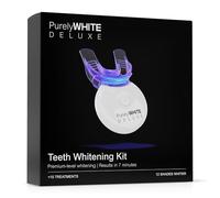 PurelyWHITE DELUXE Teeth Whitening Kit, Complete LED Teeth Whitening, 15+ Treatments, (3) 3ml Whitening Gel Syringes, Whiter Smile in 7 Minutes