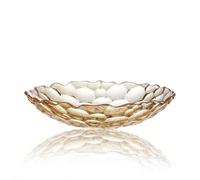 Puremagics Gold Round Fruit Bowl Glass.for Kitchen Counter, Fruit Holder Stand Storage Baskets for Countertop, Home Decor, Table Centerpieces, Vegetable Bowls for Fruits, Veggies, Snacks-10 inch