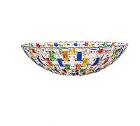 Puremagics Hand Painted Colorful Woven Glass Crystal Salad & Fruit Bowl Decoration,Centerpiece for Home,Office,Wedding Decor, Fruit, Snack, Dessert, Server