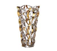Puremagics Hand Painted Gold Vase 11" Tall,Flower Vase Decor for Home Dining Table Living Room,Office Wedding Holiday Party,Handmade Decorative Flower Vases