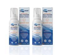 PUREMAR Hypertonic Natural Sea Water Nasal Spray 100ml x 2pcs for Colds, Hay Fever & Blocked Nose Relief