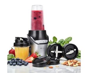 PureMate 1000W Blender 8 Piece Kit Set Powerful 18,000 RPM Personal Blender, Smoothie Maker, Crush Ice, Frozen Fruit,Nuts, Includes 1000ml & 450ml Cups with Sealable & Flip Top To-Go Lid & User Manual