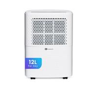 PureMate 12L/Day Dehumidifier with Air Purifier, Digital Humidity Display, 12 Litre, Continuous Drainage with Drainage Hose and 24Hr Timer - For Home & Office, Damp, Mould Control, Laundry Drying