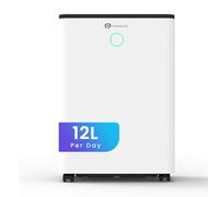 PureMate 12L /Day Dehumidifier for Home, Automatic Humidity Sensor , Digital Display, 24H Timer, Auto Shut-Off, Continuous Drainage & Laundry Drying, Removes Damp, Condensation & Odours.