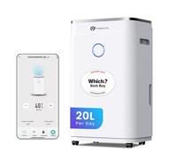 PureMate 20L Smart WiFi Dehumidifier for Home, Large 6.5L Tank or Continuous Drainage, Sleep Mode, Adjustable Humidity Sensor , Laundry Drying , 24H Timer , Ideal for Damp & Condensation