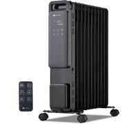 2500W Portable Electric Oil Heater with Touch Screen & Safety Features PureMate Black One Size