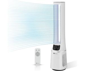 Puremate 42-Inch Bladeless Tower Fan With Air Purifier - White